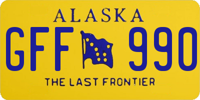 AK license plate GFF990