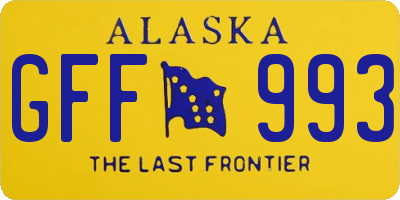 AK license plate GFF993