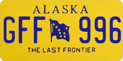 AK license plate GFF996