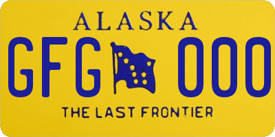 AK license plate GFG000