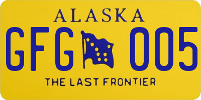 AK license plate GFG005