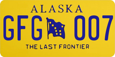 AK license plate GFG007