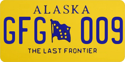 AK license plate GFG009