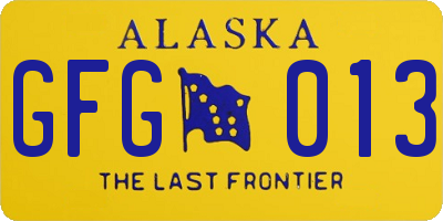 AK license plate GFG013