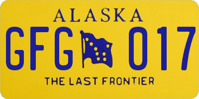 AK license plate GFG017