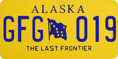 AK license plate GFG019