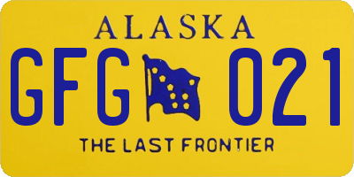 AK license plate GFG021