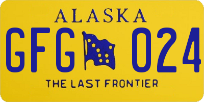 AK license plate GFG024