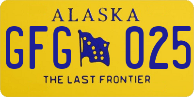 AK license plate GFG025