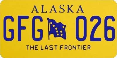 AK license plate GFG026