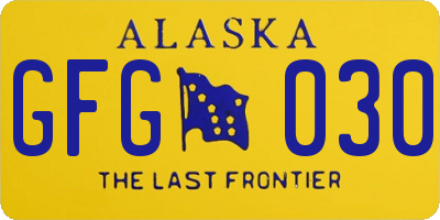AK license plate GFG030