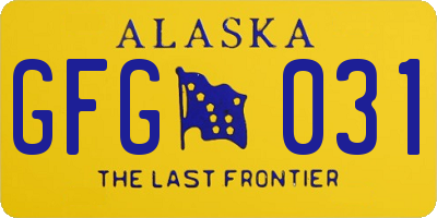 AK license plate GFG031