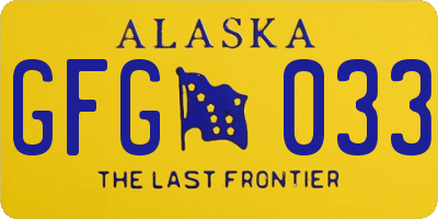 AK license plate GFG033