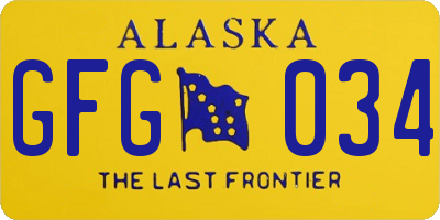 AK license plate GFG034