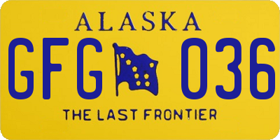 AK license plate GFG036