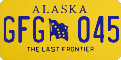 AK license plate GFG045