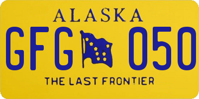 AK license plate GFG050