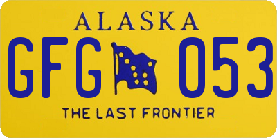 AK license plate GFG053