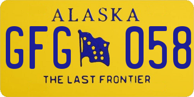AK license plate GFG058