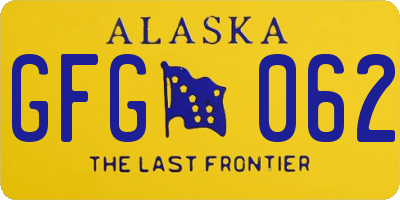 AK license plate GFG062