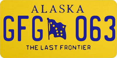 AK license plate GFG063
