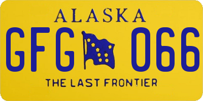 AK license plate GFG066