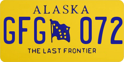 AK license plate GFG072
