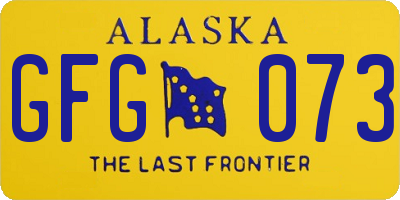 AK license plate GFG073