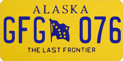 AK license plate GFG076