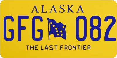 AK license plate GFG082