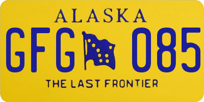 AK license plate GFG085