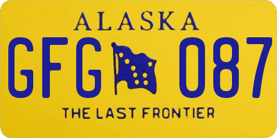 AK license plate GFG087