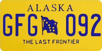 AK license plate GFG092