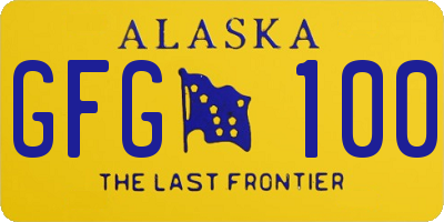 AK license plate GFG100