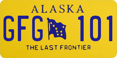 AK license plate GFG101
