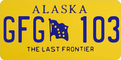 AK license plate GFG103