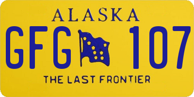 AK license plate GFG107