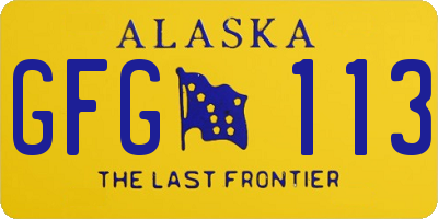 AK license plate GFG113