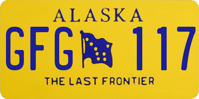 AK license plate GFG117