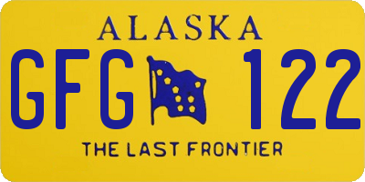 AK license plate GFG122