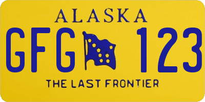 AK license plate GFG123