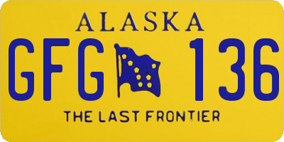 AK license plate GFG136