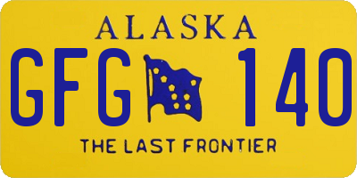 AK license plate GFG140