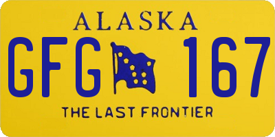 AK license plate GFG167