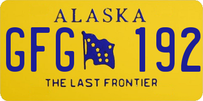 AK license plate GFG192