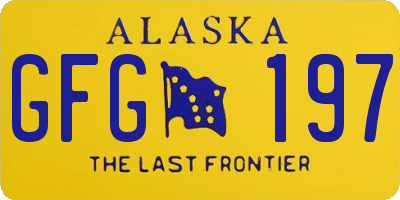 AK license plate GFG197