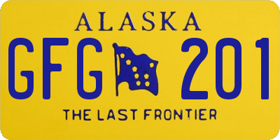 AK license plate GFG201