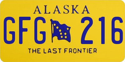 AK license plate GFG216