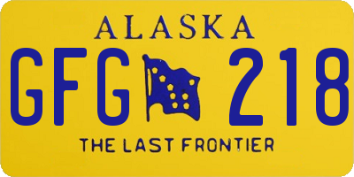 AK license plate GFG218