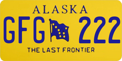 AK license plate GFG222